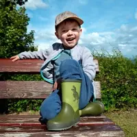 Maximo Gummistiefel , Herren, Gr. 25, schwarz tee, schilf, Obermaterial: 100% Gummi, Schuhe Gummistiefel, Dino-Motiv, gefüttert, reflektierend