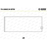 GLYCO 71-3507/4 STD Pleuellager für SAAB 9-5 Kombi (YS3E) 9-5 (YS3E) 9-3 Cabriolet (YS3D) 9-3 (YS3D) 900 I Combi Coupe