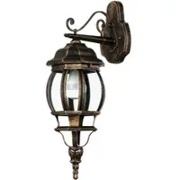 Licht-Erlebnisse Nostalgische Außenlampe "Brest" Aluminium Glas Kupfer H: 51,5 cm IP44 Wandleuchte Terrasse