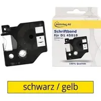 Böttcher-AG Schriftband für Dymo 45018, D1, 12mm, Länge 7m, schwarz auf gelb