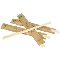 Papstar 100 Paar Essstäbchen Holz "pure" 21 cm einzeln gehüllt (89501, 100 Paare)