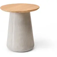 Solpuri Queen Lounge-und Beistelltisch Beton/Teak rund