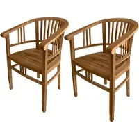 Axi Talia Gartenstuhl 2er Set aus Teak Holz | 2 Stück Gartenstühle aus Teakholz | Stuhl mit hoher & runder Rückenlehne für Garten / Terrasse / Balkon / Outdoor