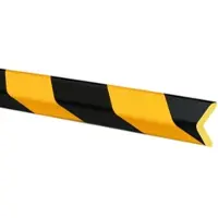 Proregal Prallschutz aus Polyurethanschaum | Kantenschutz Winkelförmig, Selbstklebend | HxBxT 2,6x100x2,6cm | Schwarz-Gelb