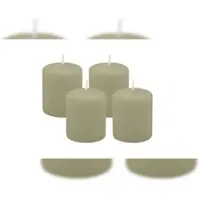 Kopschitz Kerzen 4er Set Stumpenkerzen/Adventskranzkerzen Antik Grün Ø 50 x 60 mm
