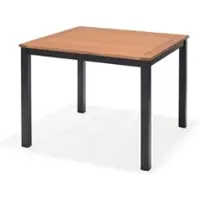 Metro Professional Bistrotisch Lynx, Alu/Eukalyptusholz, 90 x 90 cm, quadratisch, schwarz