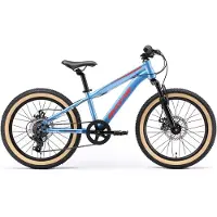 Bikestar Kinder Jugend Mountainbike 20 Zoll ab 6 - 7 Jahre | 7 Gang Hardtail MTB Scheibenbremse Federgabel | Blau