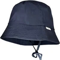 Maximo Fischerhut , Jungen, Gr. 47, blau (navy), Popeline, Baumwolle, unifarben, Hüte Fischerhut, schützt vor UV, mit Bindeband, bequem, basic, Baumwolle