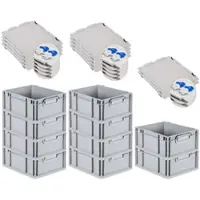 Proregal SuperSparSet 10x Eurobox NextGen Grip mit Scharnierdeckel und Blauen Schiebeschnappverschlüssen HxBxT 17 x 30 x 40 cm 16 Liter