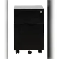 Proregal Rollcontainer Lynx | 1 Schublade & 1 Hängeschub| HxBxT 61x40x60 cm | Schwarz