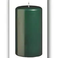 Kopschitz Kerzen Flachkopf-Stumpenkerzen Dunkelgrün 60 x Ø 40 mm, 12 Stück