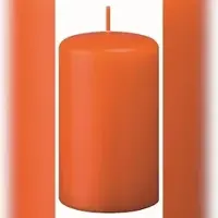 Kopschitz Kerzen Flachkopf-Stumpenkerzen Karotte 60 x Ø 40 mm, 12 Stück