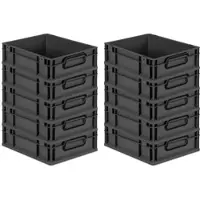 Proregal SparSet 10x Eurobox Nextgen Color HxBxT 12x30x40cm 11 Liter Griffe Schwarz Geschlossen Schwarz Eurobehälter Transportbox Transportbehälter