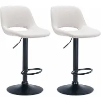 CLP 2er Set Barhocker Camden Stoff schwarz - creme
