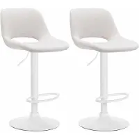 CLP 2er Set Barhocker Camden Stoff weiß - creme