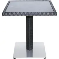 Metro Professional Bistrotisch Barbados, Alu/Polyrattan, 70 x 70 cm, Tischplatte in Steinoptik, schwarz