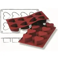 Schneider Silikon-Backform, Herz, rot 115039 , Höhe: 35 mm, Ø 60 mm