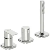Hansa Fertigmontageset HANSASTELA 3-Loch-Wann- + Br-EHM, Drehumst., chr