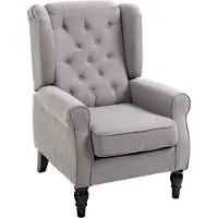 HOMCOM Einzelsessel mit Tufting Liegestuhl Einzelsessel Holzbeine Polyester 2 Farben 833-695