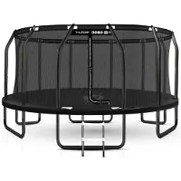 Thunder Gartentrampolin Elite 488 cm 16 ft Innennetz 150 kg Schwarz