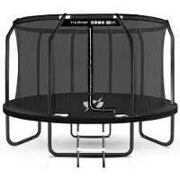 Thunder Gartentrampolin Elite 366 cm 12 ft Innennetz 150 kg Schwarz