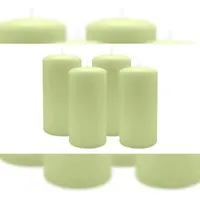 Kopschitz Kerzen 4er Set Stumpenkerzen/Adventskranzkerzen Kiwi Hellgrün Ø 80 x 150 mm