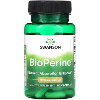 Swanson Health , Bioperine, schwarzer Pfefferextrakt, mit Piperin,Kapseln 60 St Kapseln