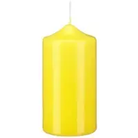 Kopschitz Kerzen Spitzkopf Stumpen Kerzen Citron Gelb 25 x Ø 6 cm, 8 Stück