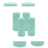 Kopschitz Kerzen 4er Set Stumpenkerzen/Adventskranzkerzen Türkis Ø 40 x 200 mm