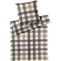 Elegante Mako-Jersey Bettwäsche-Garnitur Kuschel Karo Farbe Multi Natur Größe 135x200+80x80