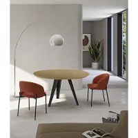 STONES Henry - Fester Tisch (DIAM 130 cm) aus schwarzem Eichenfurnier