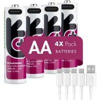 Uniross Batteries USB-C AA genopladeligt Batteri Pakke med 4 stk