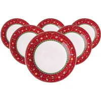 Villeroy & Boch Speiseteller "Speiseteller Toys Delight ø 26,8 cm 6er Set rot" Mikrowellengeeignet