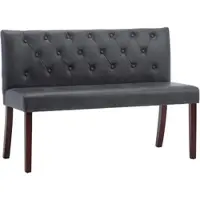 DELUKE Sitzbank MAURI 120 cm Grau Wildleder-Optik | Küchenbank Esszimmerbank Flurbank mit Rückenlehne