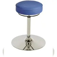 Proregal Drehhocker Indianapolis High | Sitzhöhe 52-71cm | Ø 50cm | Tragfähigkeit 110kg | Kunstleder-Sitz | Verchromter Stahltellerfuß | Lichtblau