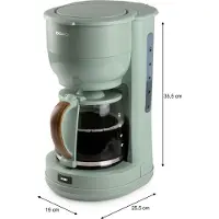 Domo Wood You, Filterkaffeemaschine, 1,25 l, Gemahlener Kaffee, 1000 W, Grün