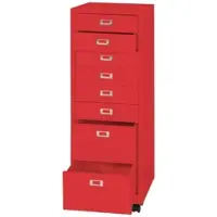Proregal Rollcontainer | HxBxT 115x40x41 cm | Metall 8 Schubladen | Rot | Schubladenschrank Stahlschrank Aktenschrank