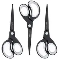Rapesco Büroschere 1597 Titan, mit Softgrip, aus rostfreiem Edelstahl, schwarz/weiß, 20 cm, 3 Stück