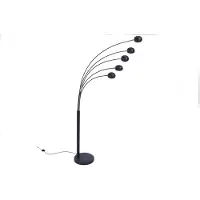 Invicta riess-ambiente Design Bogenlampe FIVE LIGHTS 210cm schwarz gold mit Marmorfuß Stehlampe Standleuchte Lampe