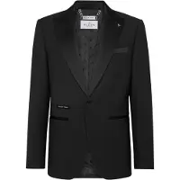 Philipp Plein - Einknopf-Blazer Slim Fit Gothic Plein Mit Schmucks - Größe 56 - schwarz