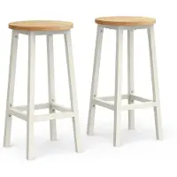 Vasagle Barhocker 2er Set ebenholzschwarz-eichenbeige-weiß LBC032W09