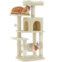 Usorteret Kratzbaum 112 cm mit Plattformen und Hängematte beige PCT261M01