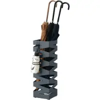 Songmics Regenschirmständer aus Metall, quadratischer Schirmständer, Wasserauffangschale herausnehmbar, mit Haken, 15,5 x 15,5 x 49 cm, Weiß LUC16W