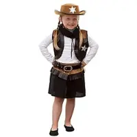 Buttinette Cowgirl Kostüm für Kinder, schwarz/braun