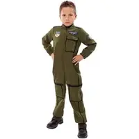 Buttinette Kampfflieger-Overall für Kinder, olivgrün