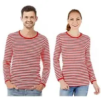 Buttinette Langärmeliges Ringelshirt "Red Stripes" unisex