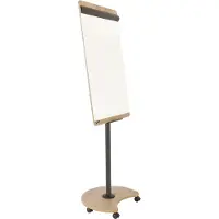 Rocada Flipchart Natural Mobil, Stahlboard, Rahmen in Holzoptik, mit Rollen