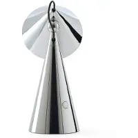 Tom Dixon Pose Portable Tischleuchte Silver - , POSE, dimmbar, Metallisch, für Wohnzimmer, Kunststoff, Design