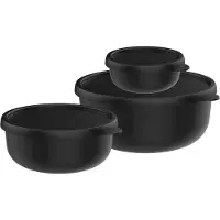 Mepal Frischhaltedosen-Set Lumina 2.0 4,7/6,5/8,4 cm hoch nordic black 0,25/0,75/1,5 l, 1 Set