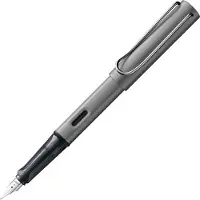 Lamy AL-star graphite Füller mit ergonomischem Griff und polierter Stahlfeder, Strichbreite M, Aluminiumgehäuse